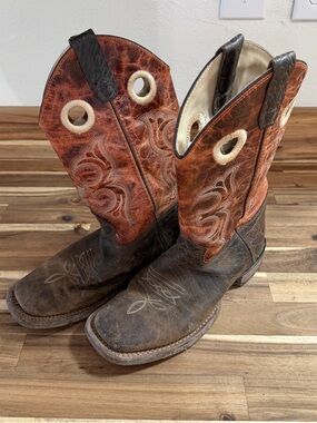 Old West Two-Tone Brown & Cream Cowboy Boots